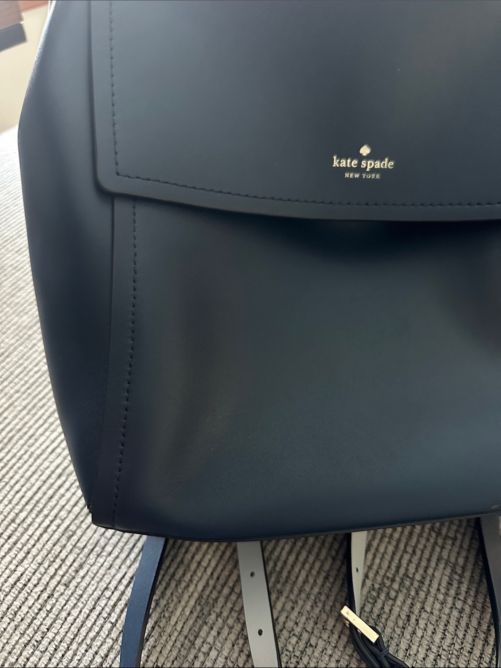 kate spade navy blue leather backpack - Picture 6 of 12